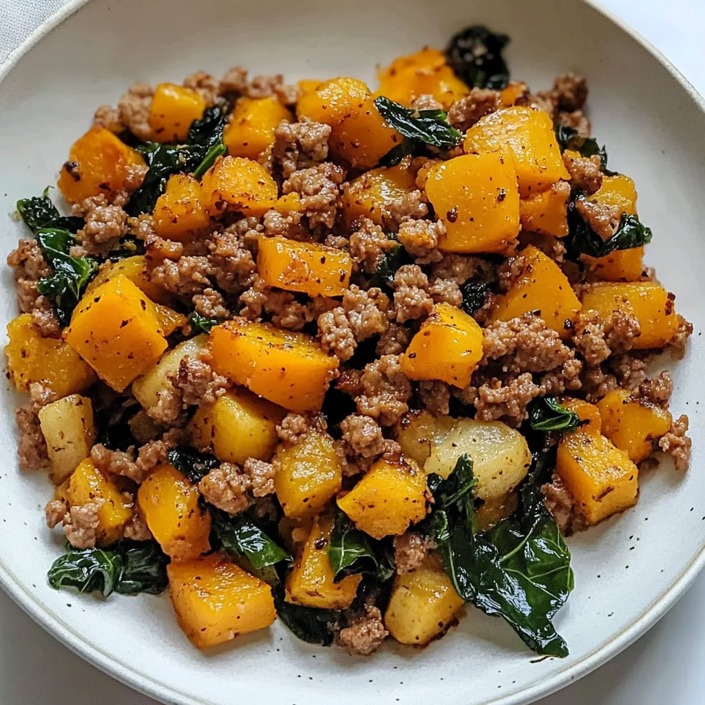 Healthy Roasted Butternut Squash with Ground Turkey