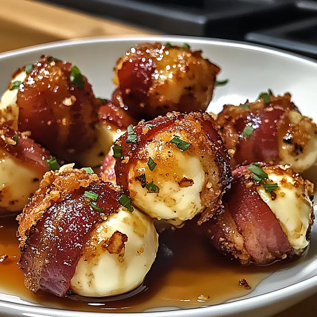 Indulge in Crispy Turkey Turkey Bacon Mozzarella Poppers with Sweet Glaze