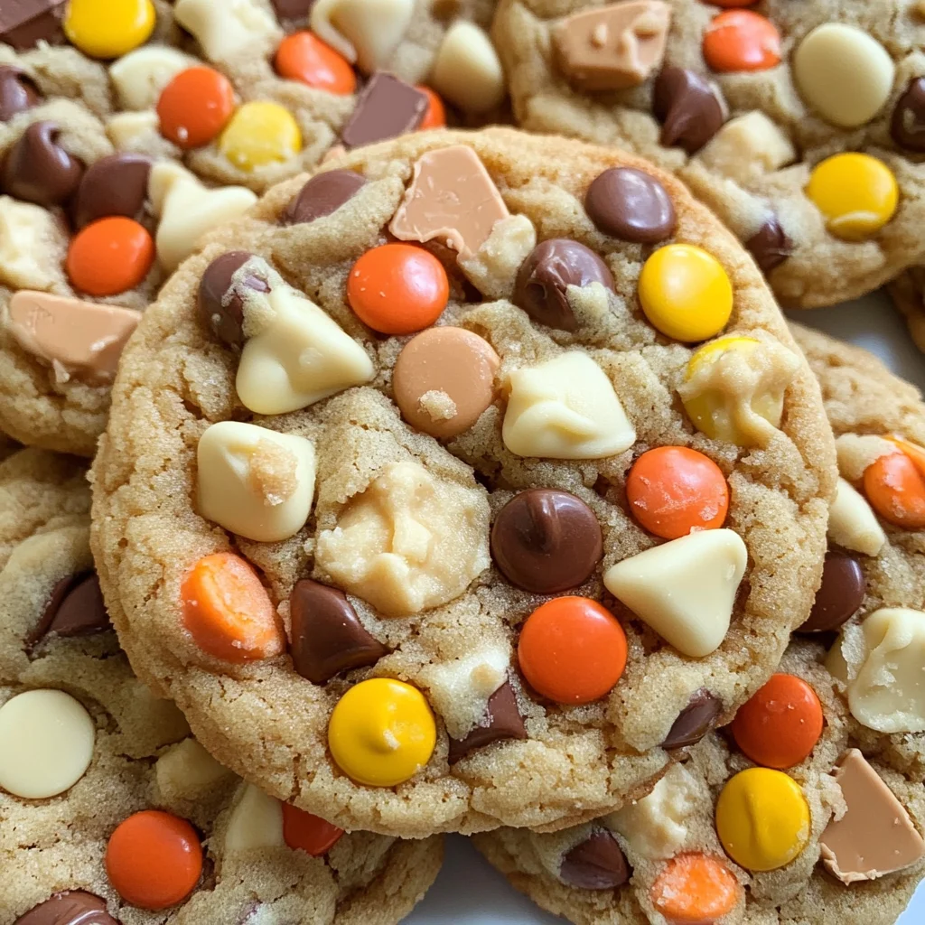 White Chocolate Reese’s Pieces Peanut Butter Chip Cookies