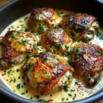 Bobby Flay Chicken Thighs with Creamy Garlic Sauce