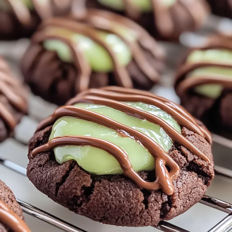 Chocolate Mint Thumbprint Cookies