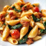 Creamy Chorizo Pasta with Spinach