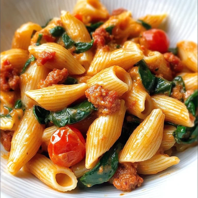 Creamy Chorizo Pasta with Spinach