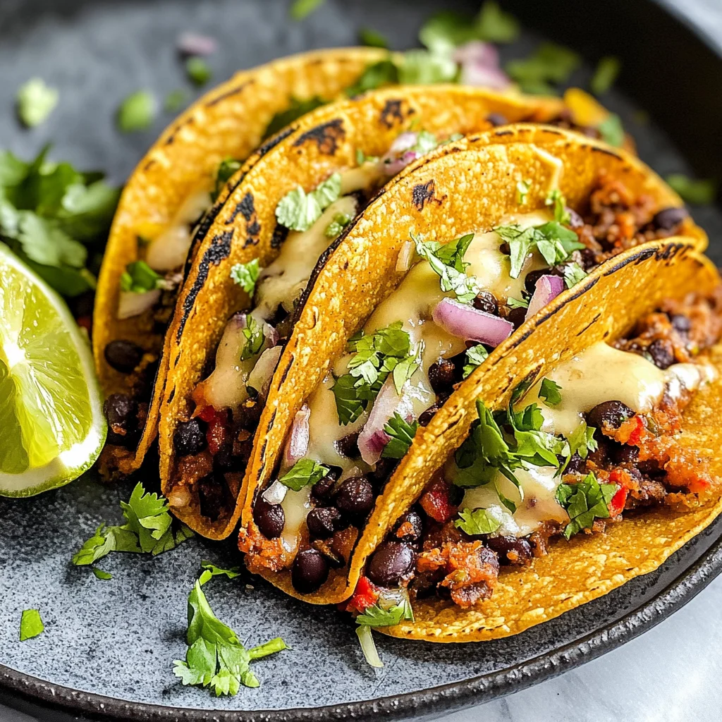 Crispy Sheet Pan Black Bean Tacos (Vegetarian)