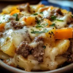 Crockpot Cheesesteak Potato Casserole Recipe