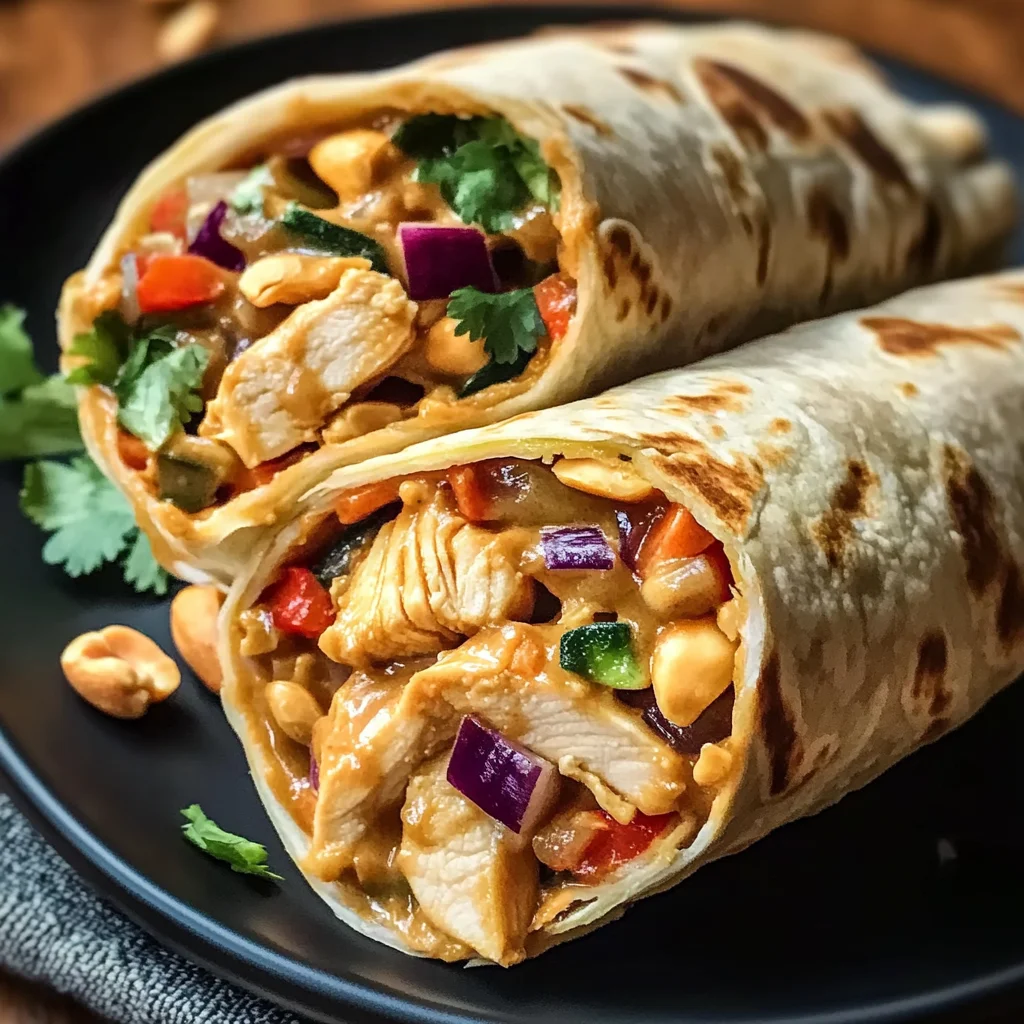Flavorful Thai Peanut Chicken Wraps