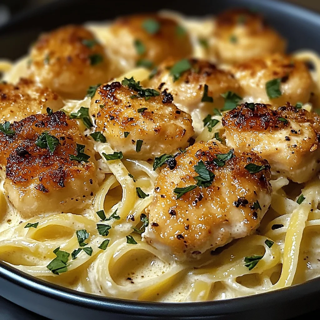 Garlic Butter Chicken Bites with Creamy Parmesan Pasta: An Incredible 7-Step Recipe