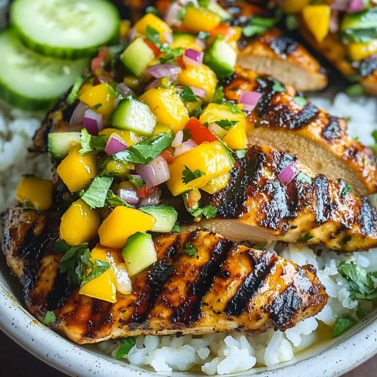 Grilled Cilantro Lime Chicken and Mango Salsa