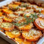 Homemade Garlic Butter Sweet Potato Bake - apple vinegarandcookie