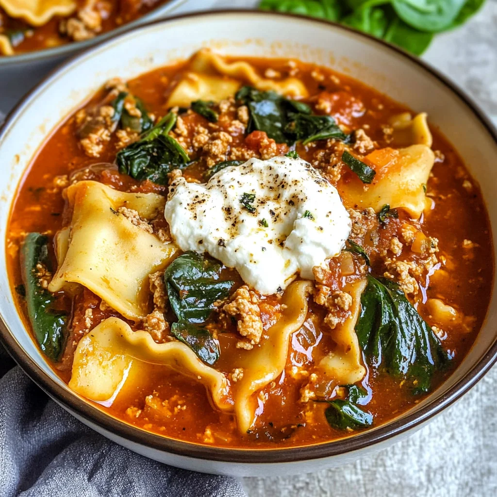 One Pot Lasagna Soup