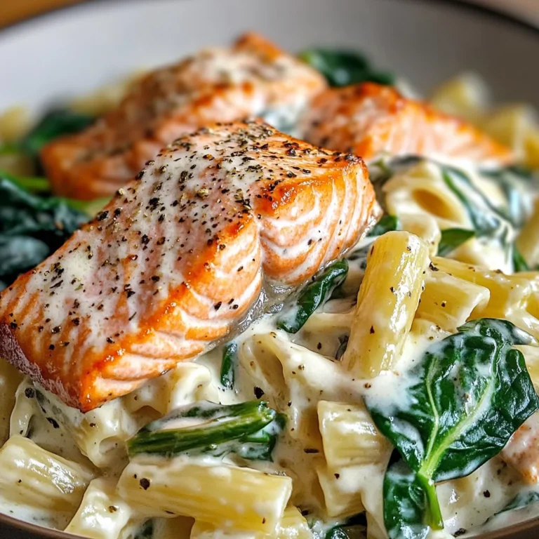 Quick Salmon & Spinach Pasta