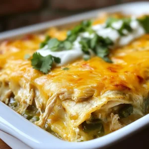 Quick and Easy Green Chile Chicken Enchilada Casserole