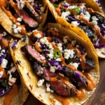 Steak Tacos with Chipotle Sauce & Roasted Cabbage Slaw