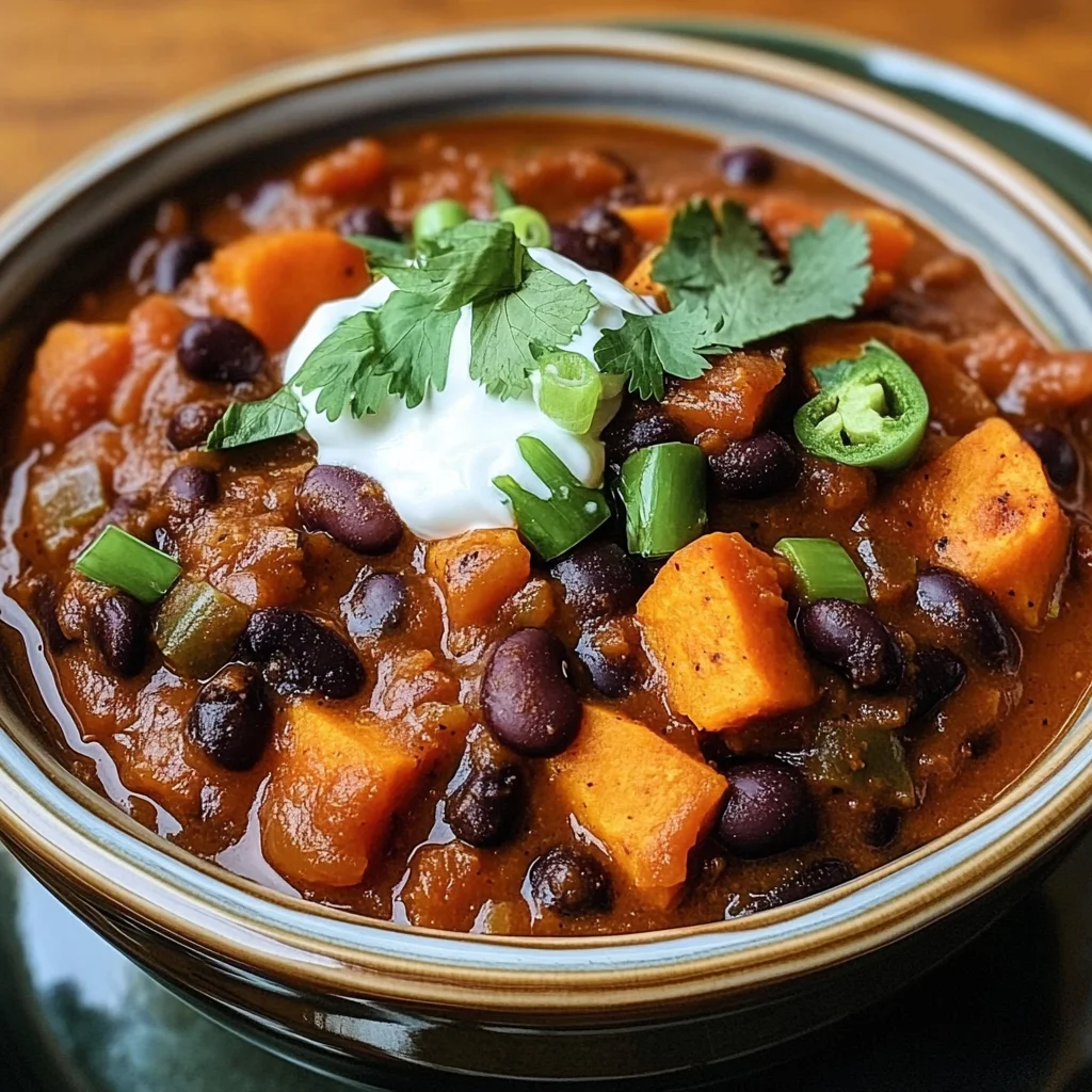 Sweet Potato & Black Bean Vegetarian Chili – Crock Pot