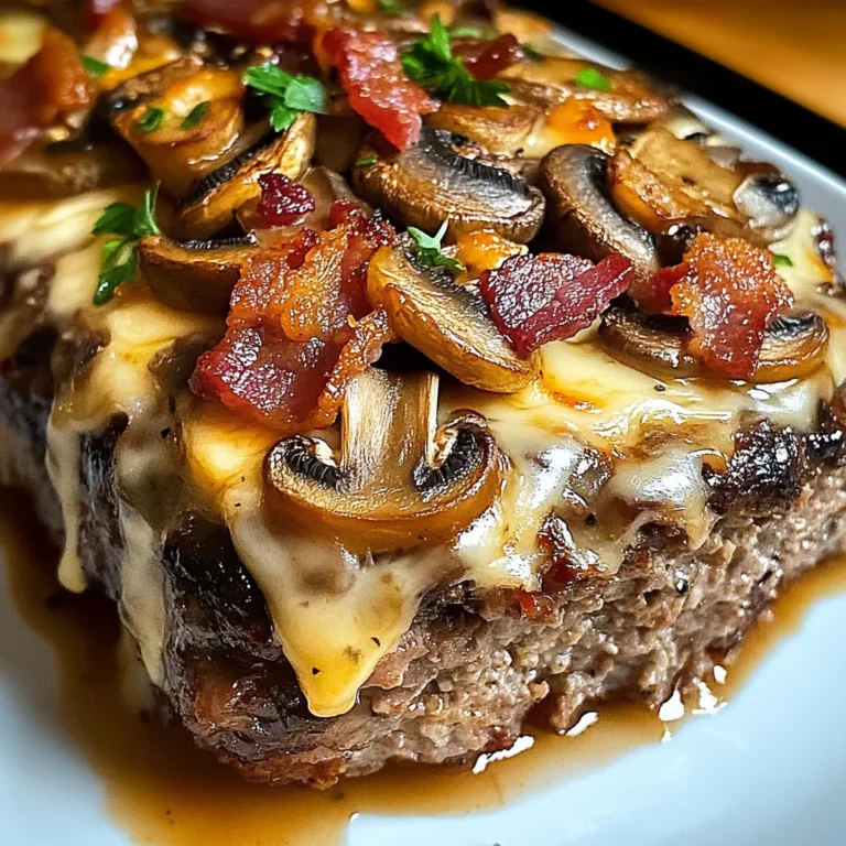 Swiss Turkey Bacon Mushroom Meatloaf