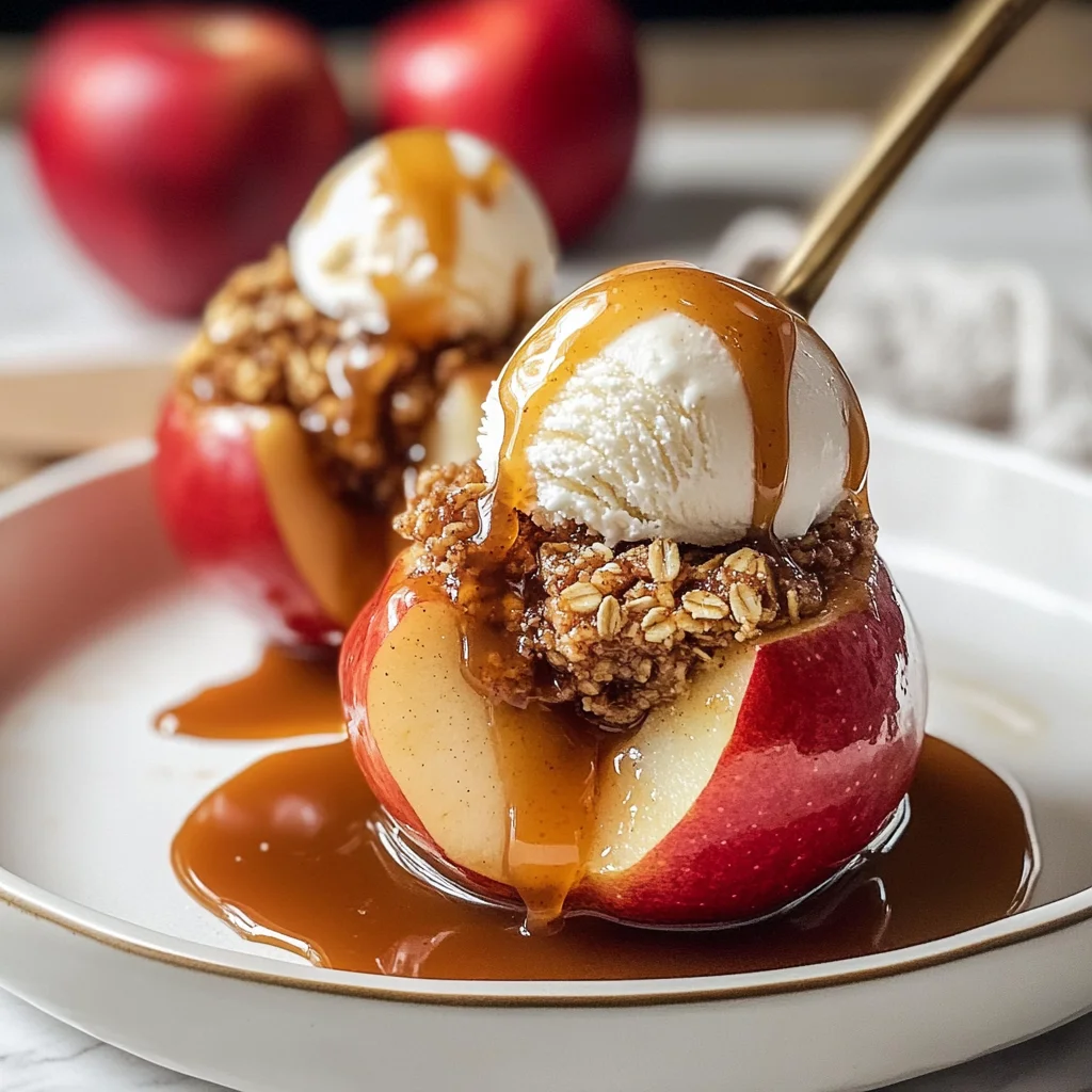 Baked Apples with Cinnamon Oat Crisp Recipe
