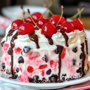 Cherry Chocolate Chip Poke Cake