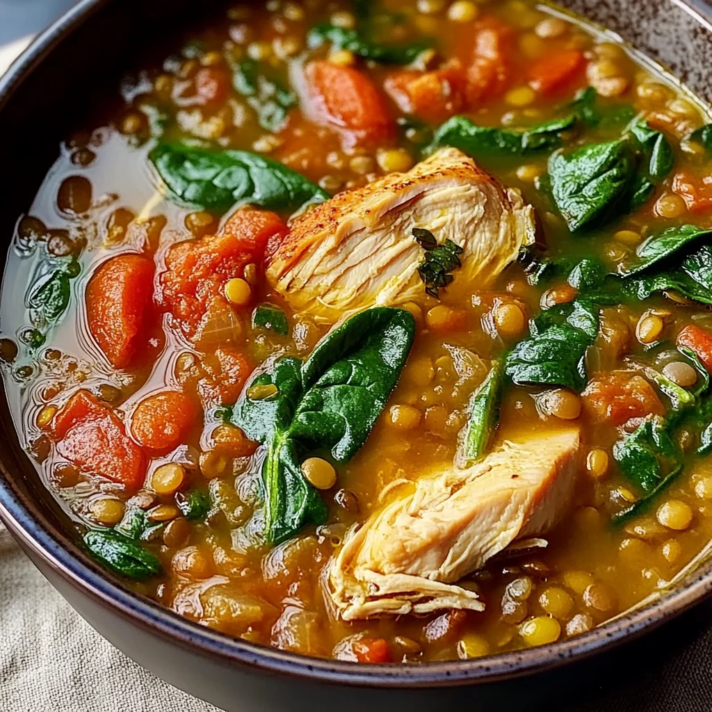Easy Chicken Lentil Soup - theamazingfood