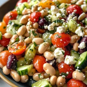 Easy Greek Bean Salad with Marinated Beans