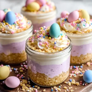 Mini Easter Cheesecake Jars - A Cute, No-Bake Spring Dessert