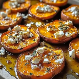 Roasted Sweet Potato Rounds with Feta and Honey