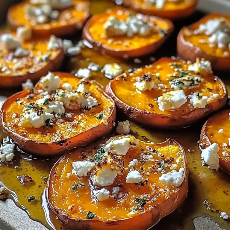 Roasted Sweet Potato Rounds with Feta and Honey