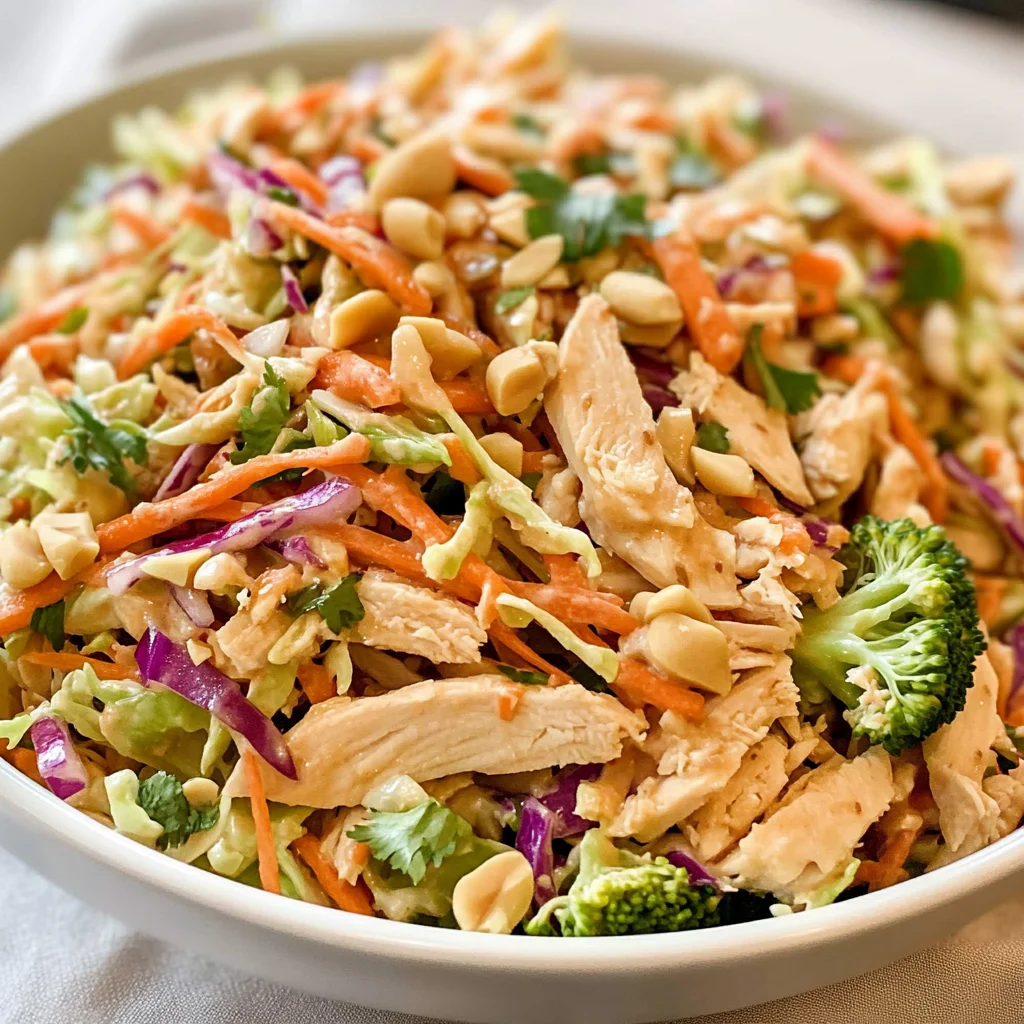 Thai Peanut Chicken Crunch Slaw Salad
