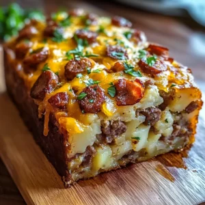 Turkey Bacon and Sausage-Stuffed Potato Loaf for Ultimate Comfort Food