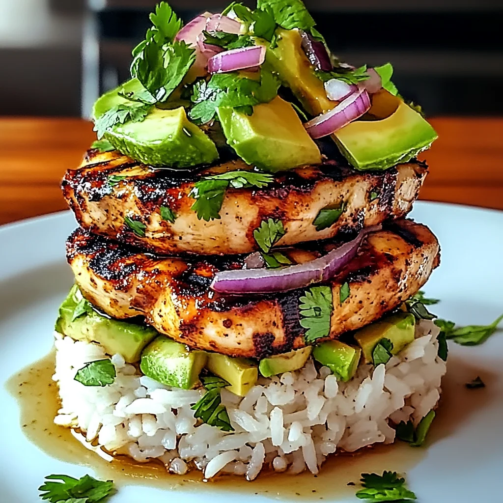 Delicious Honey Lime Chicken & Avocado Rice Stack to Savor
