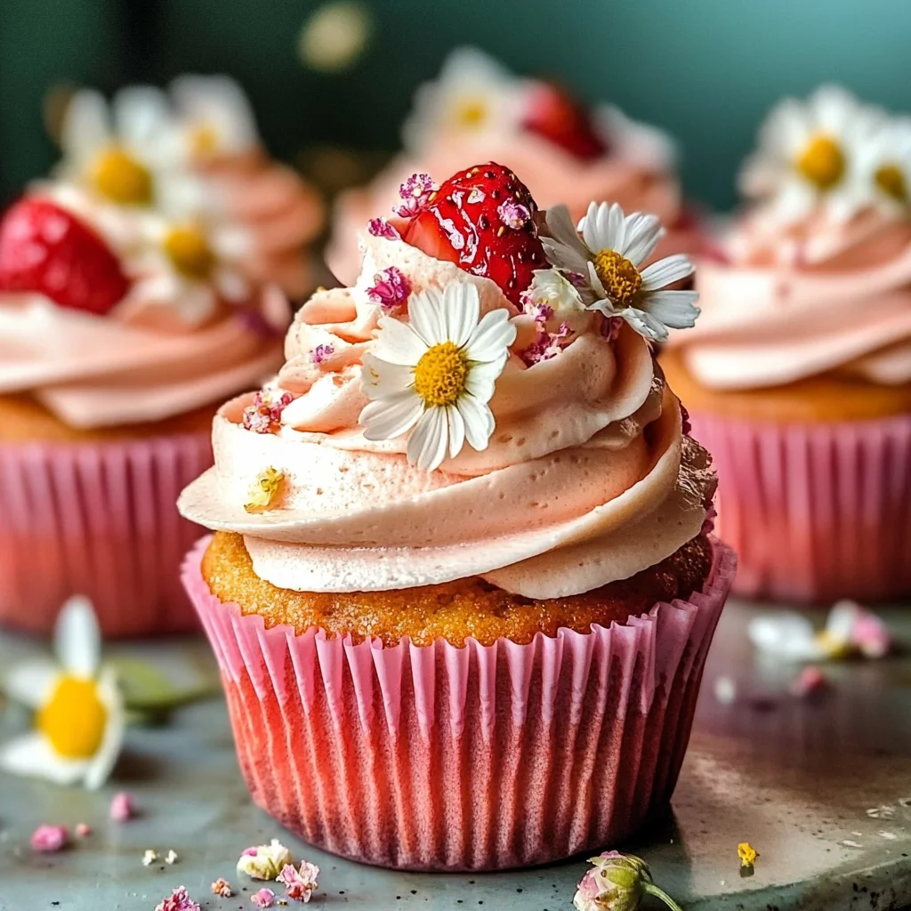 Double Strawberry Cupcakes