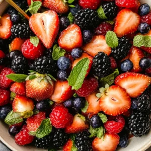 Fresh Berry Salad with Honey and Mint