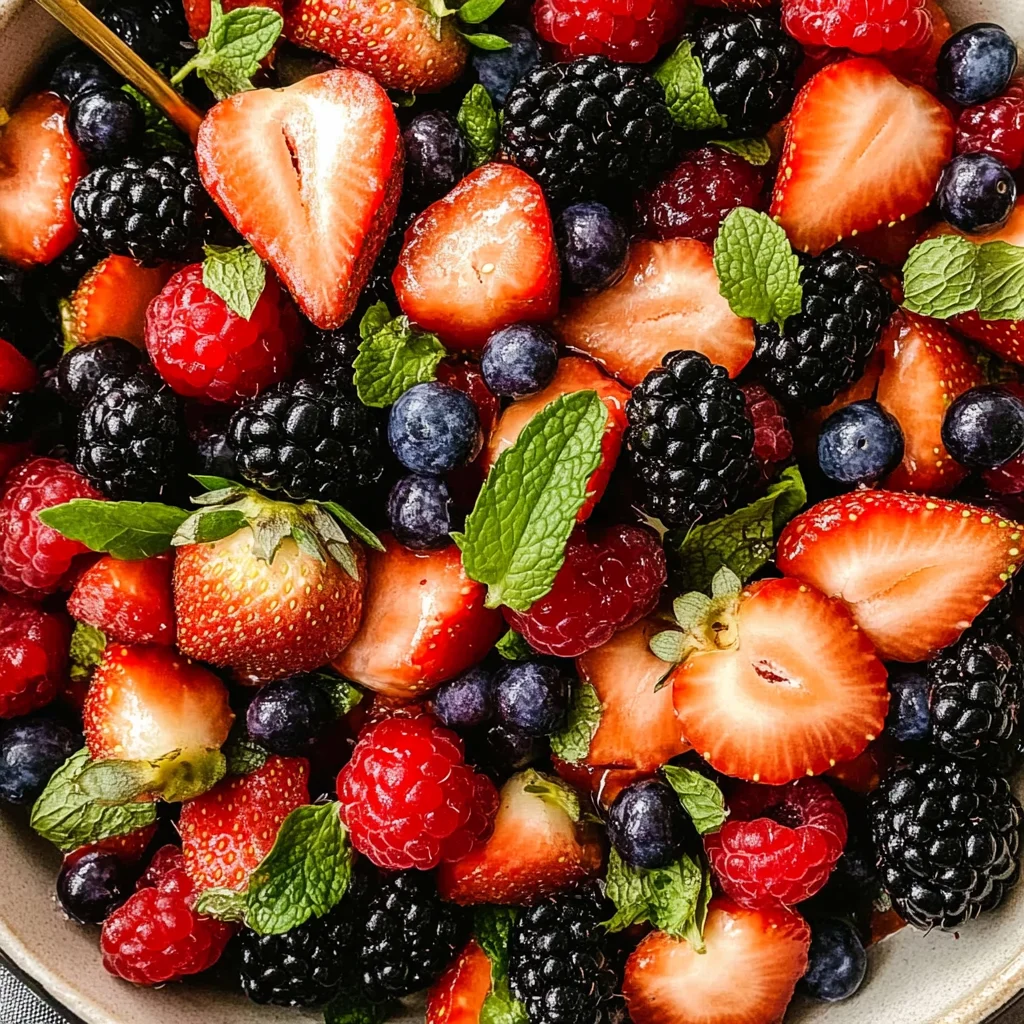 Fresh Berry Salad with Honey and Mint