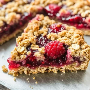 Raspberry Bars with Oatmeal Crumble Topping
