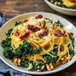 Roasted Garlic and Kale Spaghetti Squash