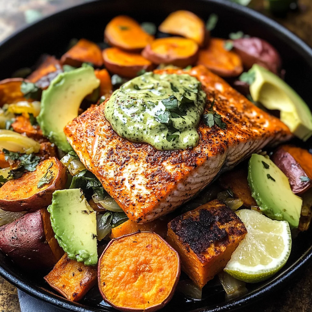 Sheet Pan Chipotle Salmon with Cilantro Lime Special Sauce