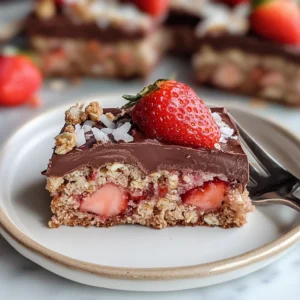 Strawberry Chocolate Bars with Coconut