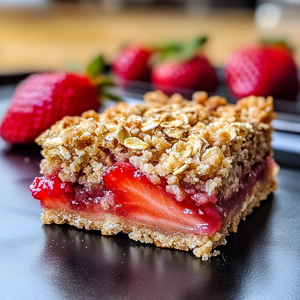 Strawberry Oatmeal Crumble Bars