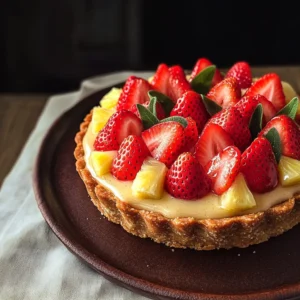 Tarte aux fraises et sauge ananas