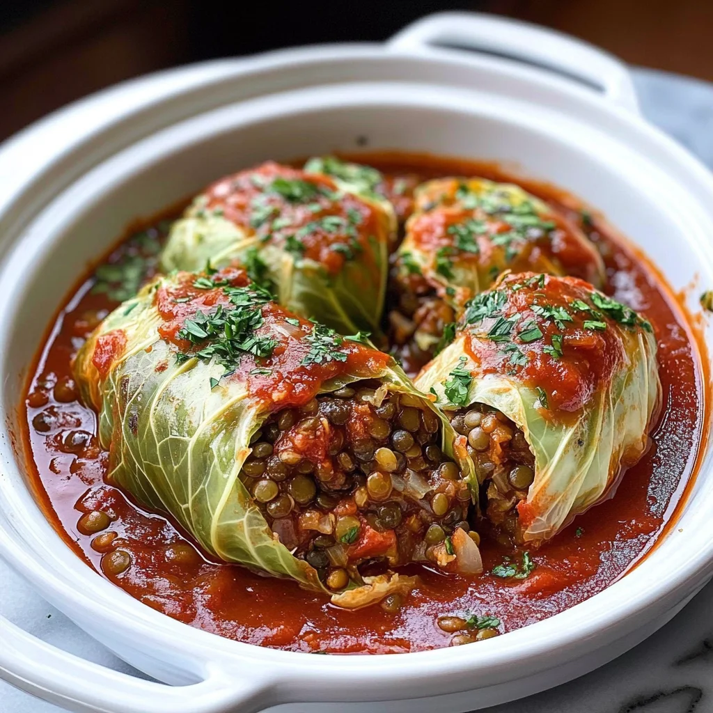 Vegan Cabbage Rolls With Lentils and Rice