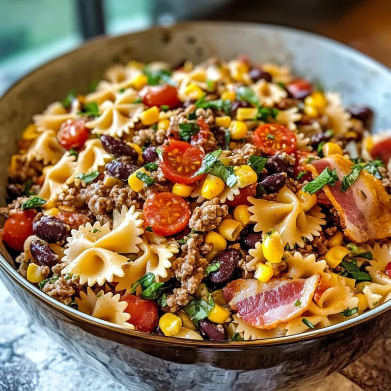 Cowboy Pasta Salad with the BEST Dressing!