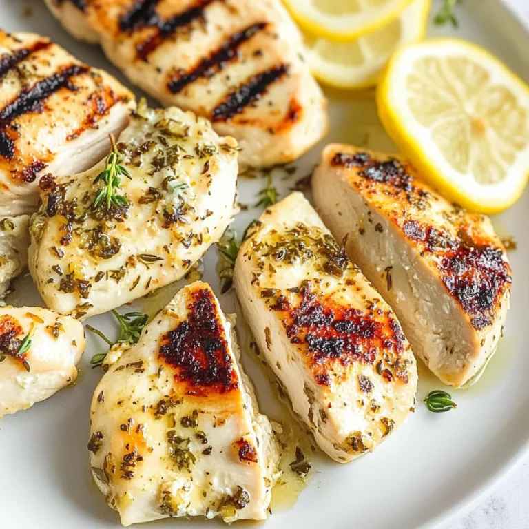 Grilled Lemon Herb Yogurt Marinated Chicken Breasts