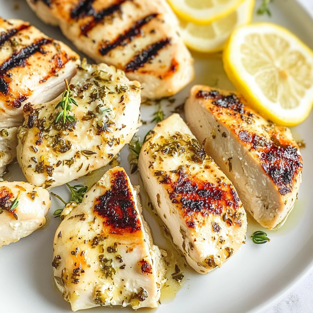 Grilled Lemon Herb Yogurt Marinated Chicken Breasts