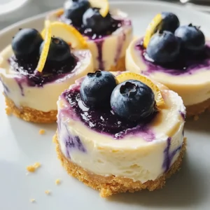 Juicy Mini Lemon Blueberry Cheesecakes