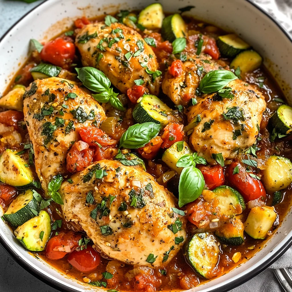 Light Crockpot Chicken With Zucchini and Tomatoes – A Fresh, Easy Weeknight Dinner