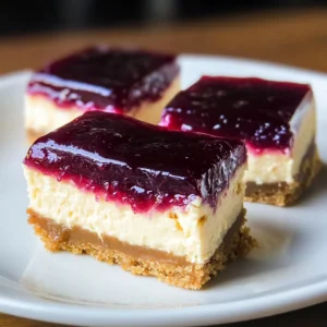 Peanut Butter and Jelly Cheesecake Bars