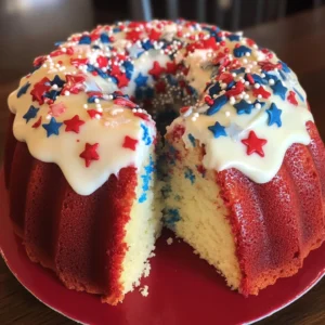 Red, White, and Blue Bundt Cake