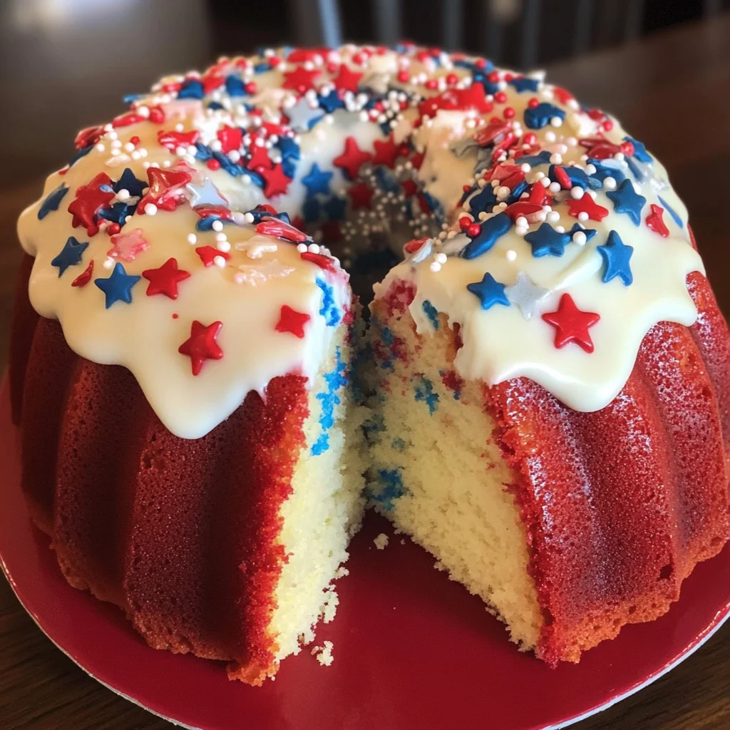 Red, White, and Blue Bundt Cake