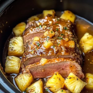 Slow Cooker Pineapple beef Loin