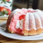 Strawberry Marshmallow Cake (Strawberry Bundt Cake with Marshmallow Cream Filling)