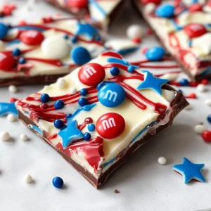 4th of July Red, White & Blue Chocolate Bark